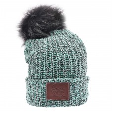 NWOT Love Your Melon LYM Pom Beanie Hat  Teal Green White Black Slouchy  eb-70536725